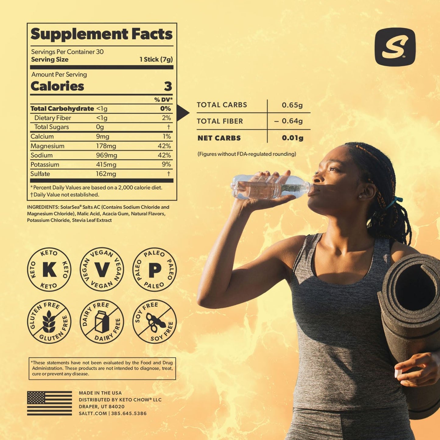 SALTT Zesty Orange 30 Pack - Electrolyte Powder Drink Mix