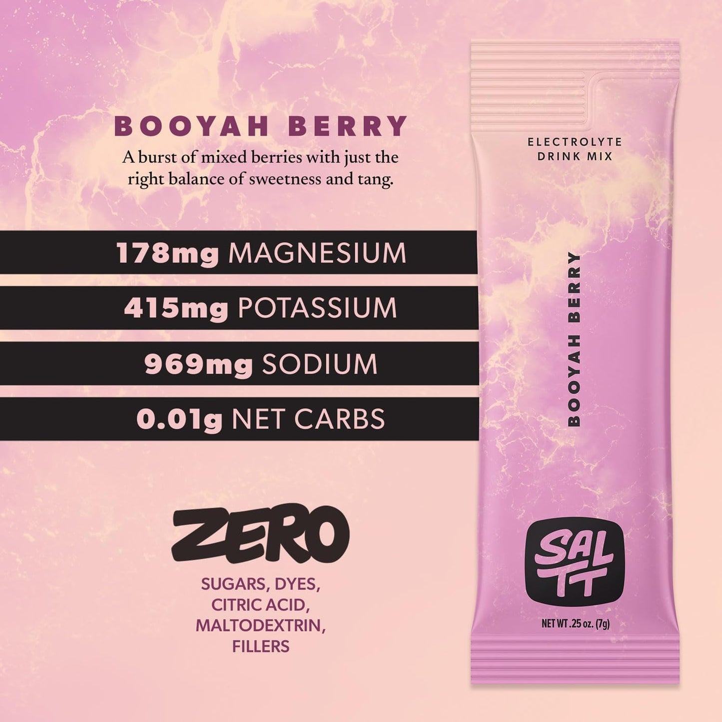 SALTT Booyah Berry 30 Pack - Electrolyte Powder Drink Mix