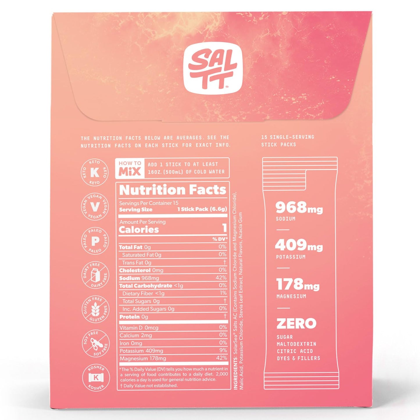 SALTT 15 Fruit Variety Hydration Packets