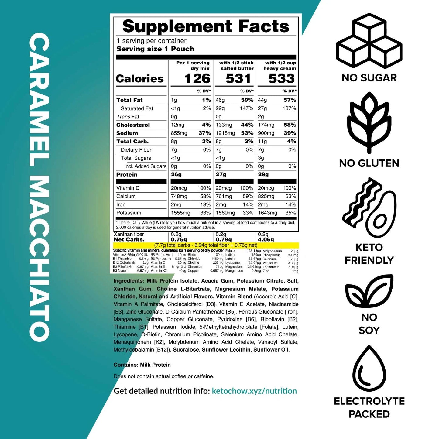 Keto Chow Caramel Macchiato - Ultra Low Carb Meal Shakes