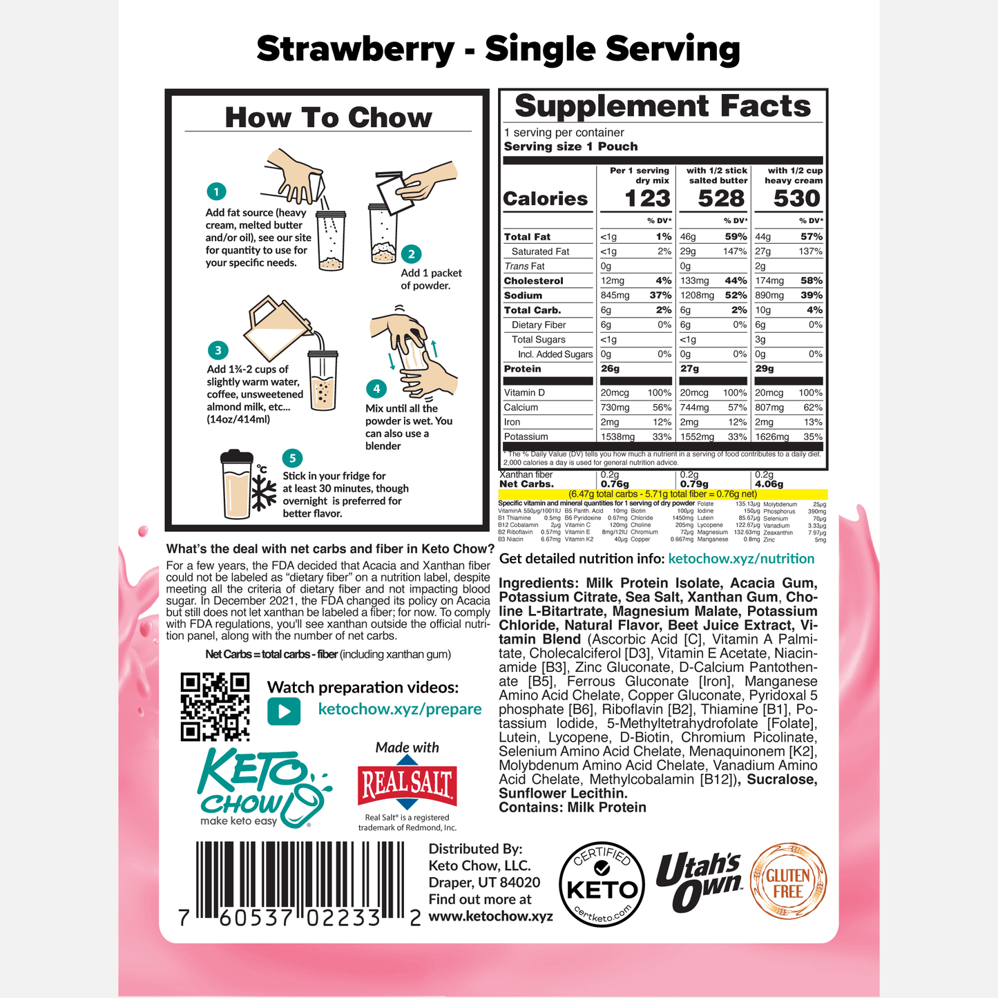 Keto Chow Strawberry Single Meal (Clearance Offer)