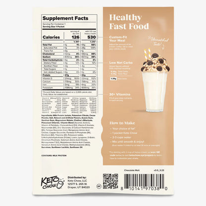 Keto Chow Chocolate Malt - Ultra Low Carb Meal Shakes