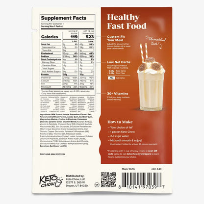Keto Chow Maple Waffle - Ultra Low Carb Meal Shakes
