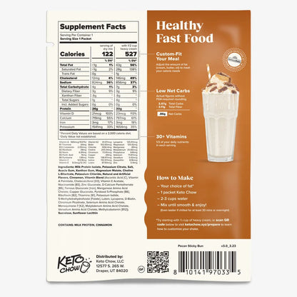 Keto Chow Pecan Sticky Bun - Ultra Low Carb Meal Shakes
