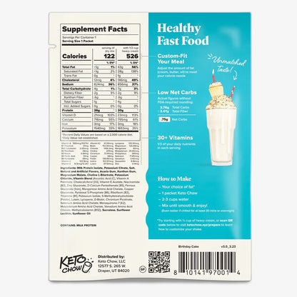 Keto Chow Birthday Cake - Ultra Low Carb Meal Shakes