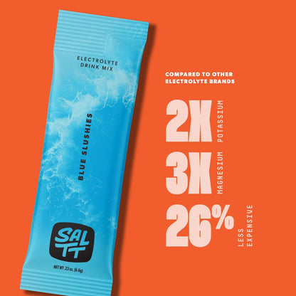 SALTT Blue Slushies - Electrolyte Powder Drink Mix - 30 Pack and Single Stick Options