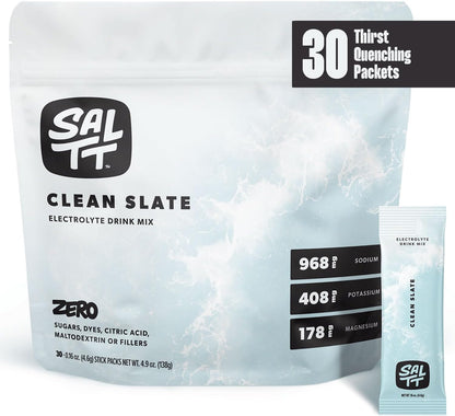 SALTT Clean Slate (Unflavoured) - Electrolyte Powder Drink Mix - 30 Pack and Single Stick Options