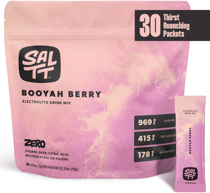 SALTT Booyah Berry - Electrolyte Powder Drink Mix - 30 Pack and Single Stick Options