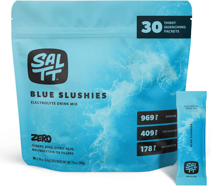 SALTT Blue Slushies - Electrolyte Powder Drink Mix - 30 Pack and Single Stick Options