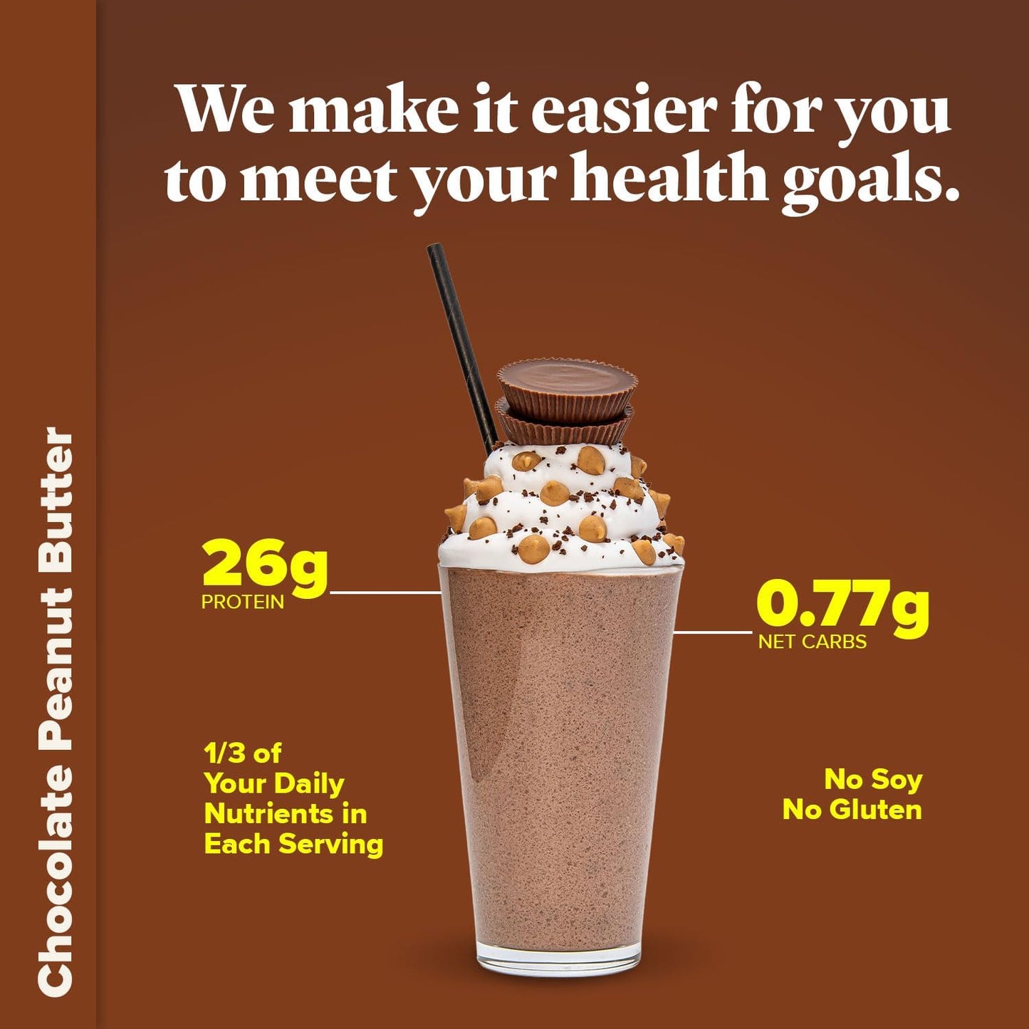 Keto Chow Chocolate Peanut Butter - Ultra Low Carb Meal Shakes