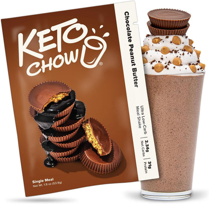 Keto Chow Chocolate Peanut Butter - Ultra Low Carb Meal Shakes