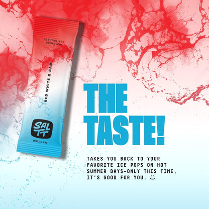 SALTT Red White and Bam - Electrolyte Powder Drink Mix - 30 Pack and Single Stick Options