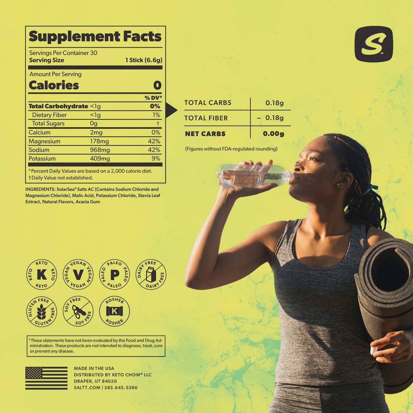 SALTT Lemon Lime Twist 30 Pack - Electrolyte Powder Drink Mix