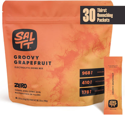 SALTT Groovy Grapefruit - Electrolyte Powder Drink Mix - 30 Pack and Single Stick Options