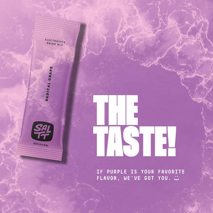 SALTT Radical Grape - Electrolyte Powder Drink Mix - 30 Pack and Single Stick Options