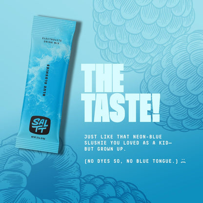 SALTT Blue Slushies - Electrolyte Powder Drink Mix - 30 Pack and Single Stick Options