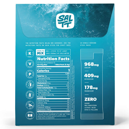 SALTT New Ultra Variety 15 and 30 Pack Options - Electrolyte Powder Drink Mix