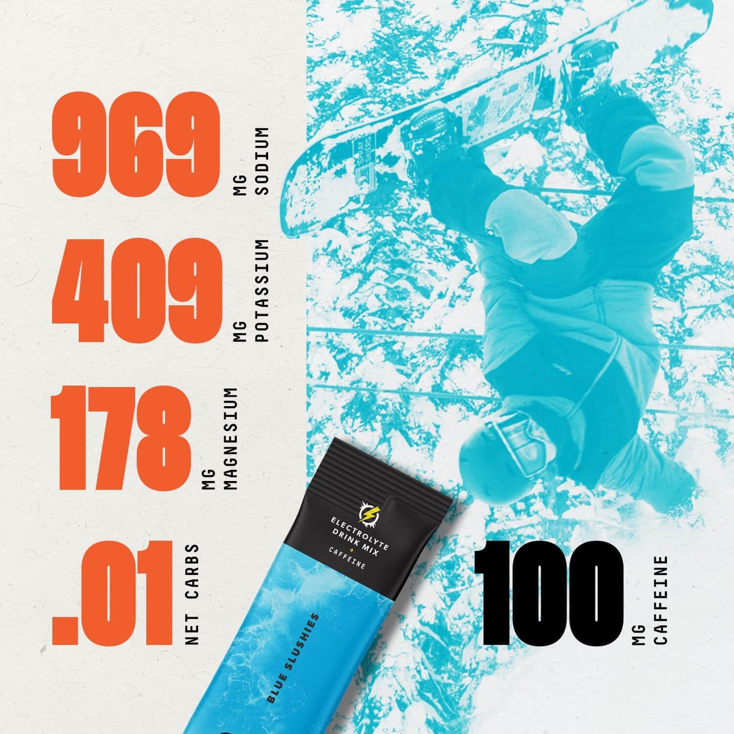 SALTT Blue Slushies + Caffeine- Electrolyte Powder Drink Mix - 30 Pack and Single Stick Options