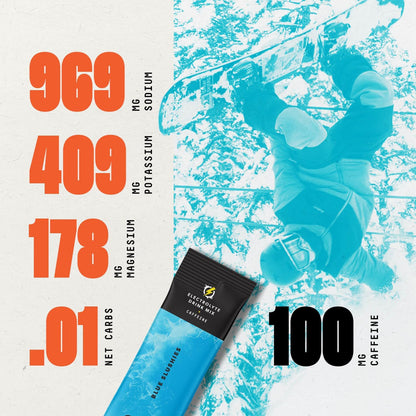 SALTT Blue Slushies + Caffeine- Electrolyte Powder Drink Mix - 30 Pack and Single Stick Options