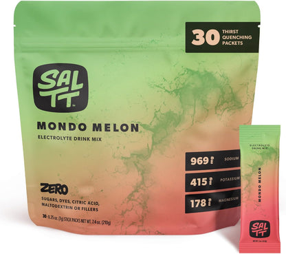 SALTT Mondo Melon - Electrolyte Powder Drink Mix - 30 Pack and Single Stick Options
