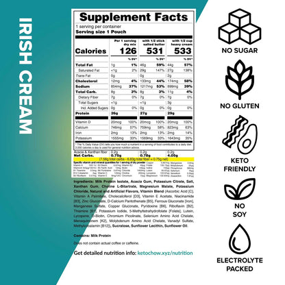 Keto Chow Irish Cream - Ultra Low Carb Meal Shakes