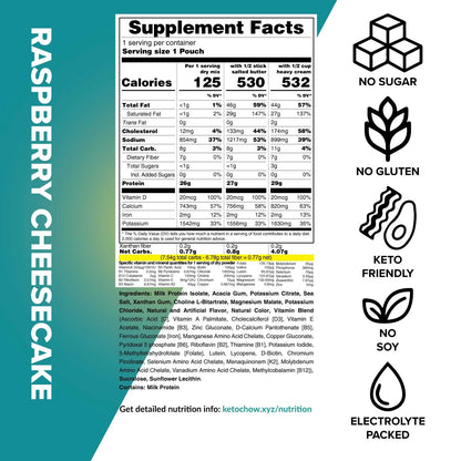 Keto Chow Raspberry Cheesecake - Ultra Low Carb Meal Shakes