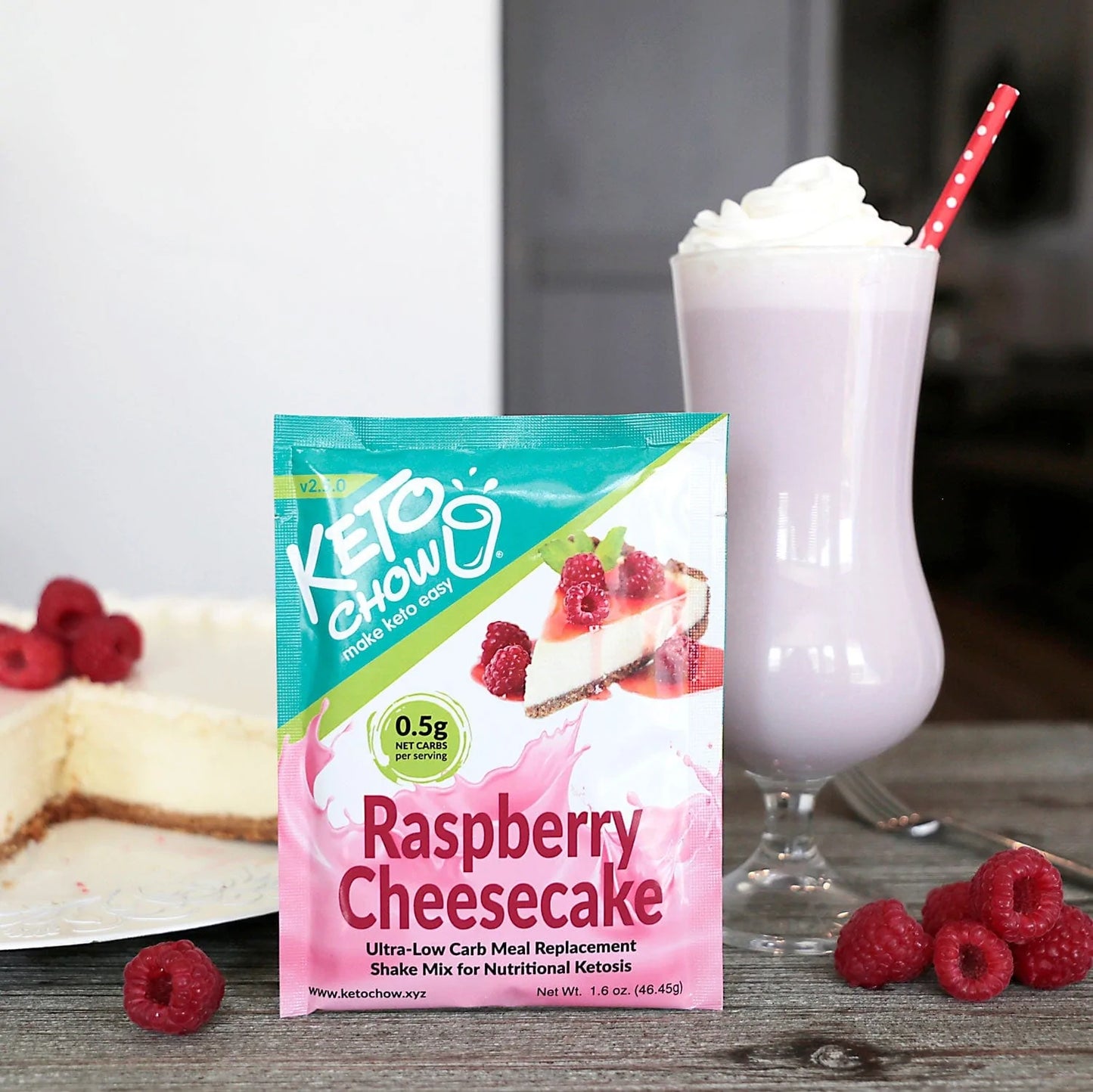 Keto Chow Raspberry Cheesecake - Ultra Low Carb Meal Shakes