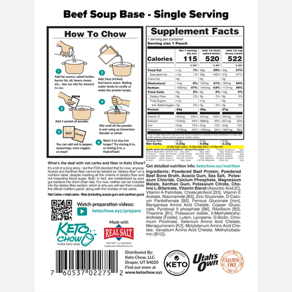 Keto Chow Beef Soup Base Single Meal (Clearance Offer)