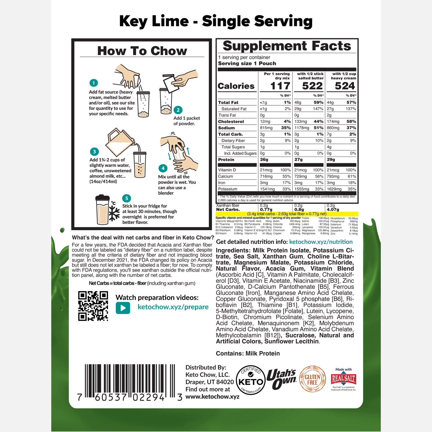 Keto Chow Key Lime - Ultra Low Carb Meal Shakes