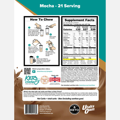Keto Chow Mocha - Ultra Low Carb Meal Shakes