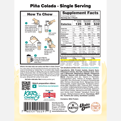 Keto Chow Pina Colada - Ultra Low Carb Meal Shakes