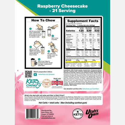 Keto Chow Raspberry Cheesecake - Ultra Low Carb Meal Shakes